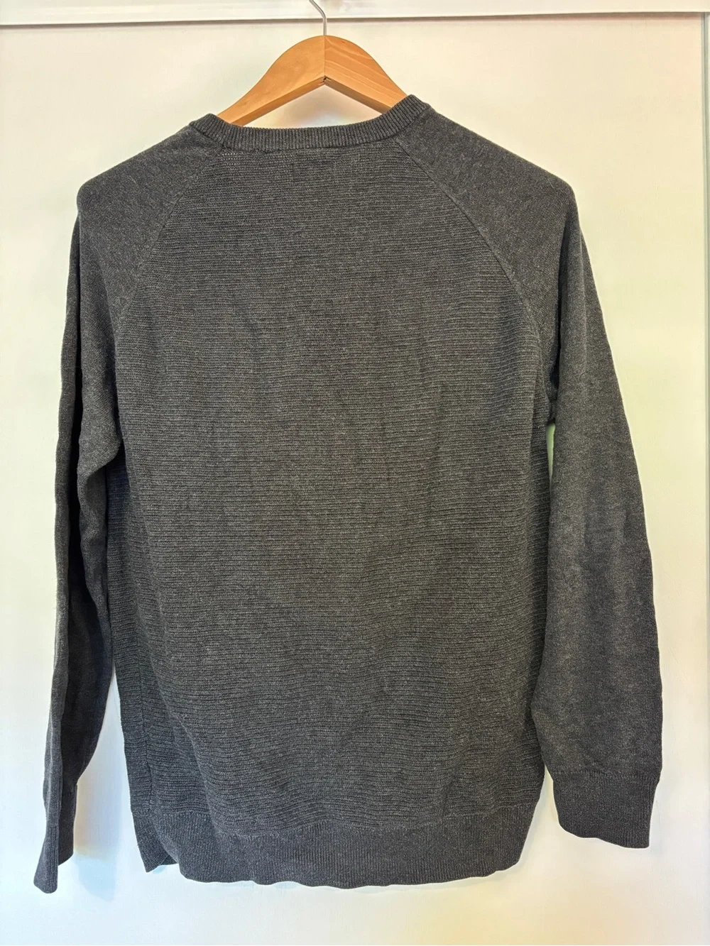 Linea Minimalist Fisherman Sweater Size Medium Androgynous Crewneck Dark Gray - Picture 2 of 7